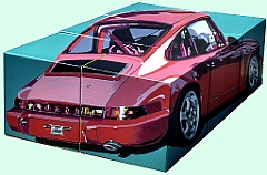 1997 - Porsche 1 - Acryl auf Kartonschachtel - ca. 60 x 60 x 60cm